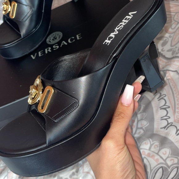 Versace Platform Heel Mules - Picture 3 of 6